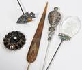 041485 VICTORIAN JET MOURNING BROOCH  HAT PINS 4
