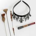 041483 EDWARDIAN HAT PINS A TIARA  CHEROOT HOLDER