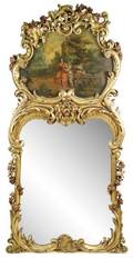 French Highly Carved Giltwood Trumeau 19th C