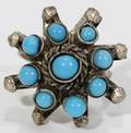 022427 NAVAJO SILVER  TURQUOISE RING