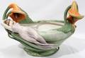 021451 AUSTRIAN ART NOUVEAU BISQUE FIGURAL PLANTER
