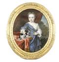 French 18th C Portrait of Young Aristocrat w Dog
