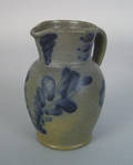 Pennsylvania miniature blue decorated stoneware pitcher late 19th c