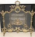 012395 FRENCH BRONZE FIREPLACE SCREEN 19TH C