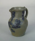 Miniature blue decorated stoneware pitcher ca 1880