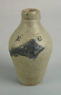 New York miniature blue decorated stoneware jug 19th c