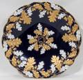 122402 MEISSEN COBALT  FIRED GOLD CHARGER C1950