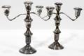 122413 AMC STERLING SILVER CANDELABRA PAIR H9 W9