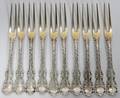 122410 WHITING GORHAM STERLING HORS DOEUVRES FORKS