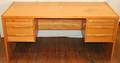 051517 MODERN TEAKWOOD DESK H 29 W 65 D 30