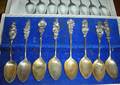 051504 STERLING SILVER SPOONS WITH FLORAL HANDLES