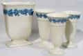042436 WEDGWOOD EMBOSSED QUEENS WARE VASES 20TH C