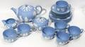 042412 WEDGWOOD BLUE JASPERWARE ASSEMBLED TEA SET