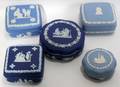 042428 WEDGWOOD BLUE JASPERWARE BOXES FIVE 20TH C
