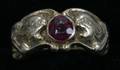 041497 GENTLEMANS GOLD TONE  RED STONE RING 1906