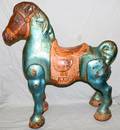 040516 CAROUSEL TIN PAINTED WALKING HORSE ANTIQUE