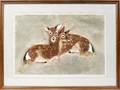 032515 AFTER C CULVER SERIGRAPH TWO FORMOSAN DEER