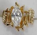 031556 18KT YELLOW GOLD  MARQUIS CLEAR STONE RING