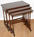 022449 ETHAN ALLEN GEORGIAN NESTING TABLES THREE
