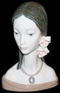 021500 LLADRO PORCELAIN BUST MAJA H 12 W 8
