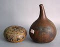 Two South American gourd containers