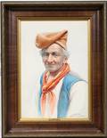 012434 E FIORENTINO ITALY WATERCOLOR PORTRAIT