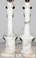 011604 COLUMN FORM MARBLE TABLE LAMPS H19 29 5