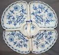 010464 MEISSEN BLUE ONION PORCELAIN CONDIMENT TRAY