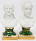 122459 LIMOGES BUSTS OF NAPOLEON  JOSEPHINE C1950