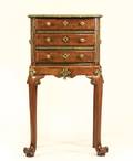 French Parquetry  Brass Mounted 3 Drawer Stand