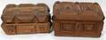 032559 TRAMP ART CARVED WOOD HINGED JEWELRY BOXES