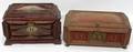 032556 TRAMP ART CARVED WOOD HINGED BOXES C 1900