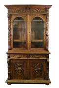 Flemish Renaissance Revival Oak Buffet Deux Corps