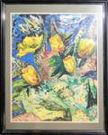 022483 JOHN PAPPAS WATERCOLOR YELLOW TULIPS
