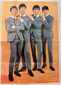 020504 UNITED ARTIST FOUR BEATLES POSTER STAMPED SIG