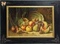 012457 STILL LIFE CHROMOLITHOGRAPH UNDER GLASS 