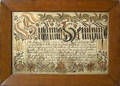 Northampton County Pennsylvania watercolor fraktur taufshein dated 1775 for Susanna Heinly