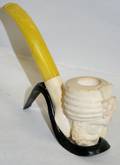 010503 TURKISH MEERSCHAUM SMOKING PIPE W STAND