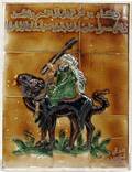 010495 SHOKY PERSIAN TILE PLAQUE ARAB ON CAMEL