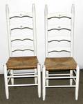 041584 FRENCH STYLE PAINTED LADDERBACK CHAIRS