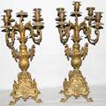 032579 ROCOCO STYLE IRON FIVELIGHT CANDELABRAS