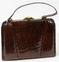 031602 CROCODILE PURSE BROWN