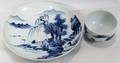 030601 JAPANESE PORCELAIN PLATE AND HANDLE LESS CUP