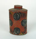 Red tole tea caddy 19th c