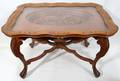 030587 FRENCH STYLE WALNUT CARVED COFFEE TABLE C1900