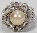 021570 MAJORCAN 8MM PEARL  STERLING SILVER RING