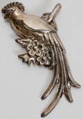 021569 MEXICAN STERLING SILVER EXOTIC BIRD BROOCH