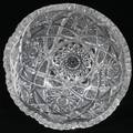 021558 AMERICAN CUT GLASS BOWL WITH HOBSTAR CUTS