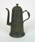 Unusual bluegreen tole coffee pot 19th c