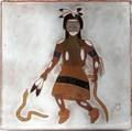 010558 HOPI INDIAN HAND FORMED POTTERY TILE 1959